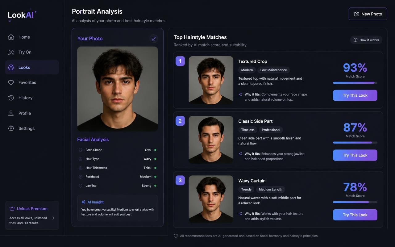 Interface mockup of MirrorMe AI shown in a desktop browser frame